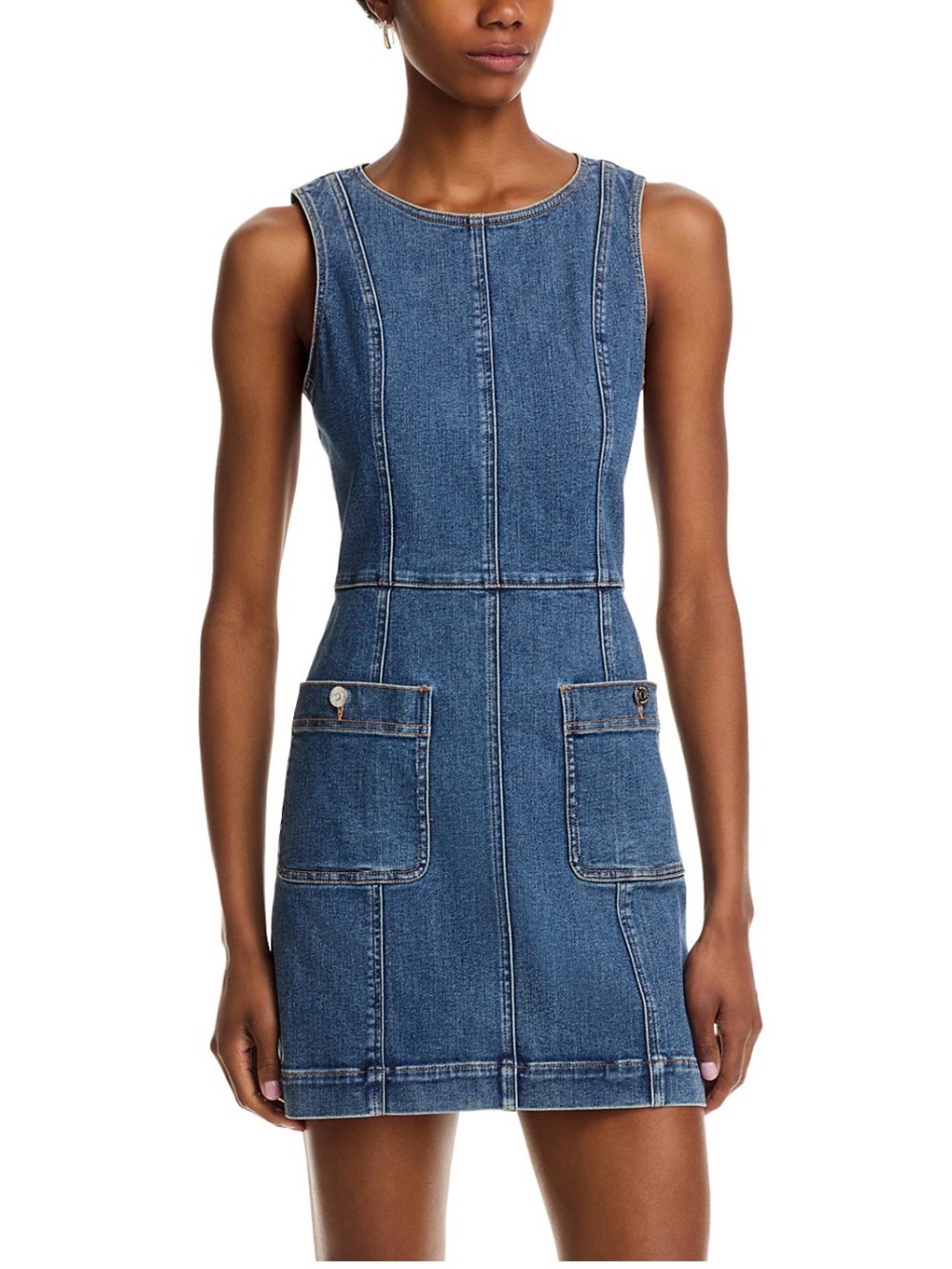 Veronica Beard Denim Pocket Shift Dress - Blue